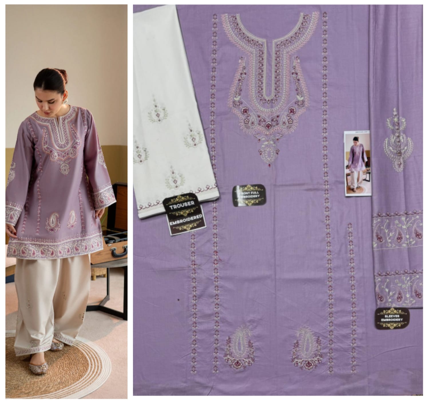 Lawn embroidery 2pc unstitch - d1535