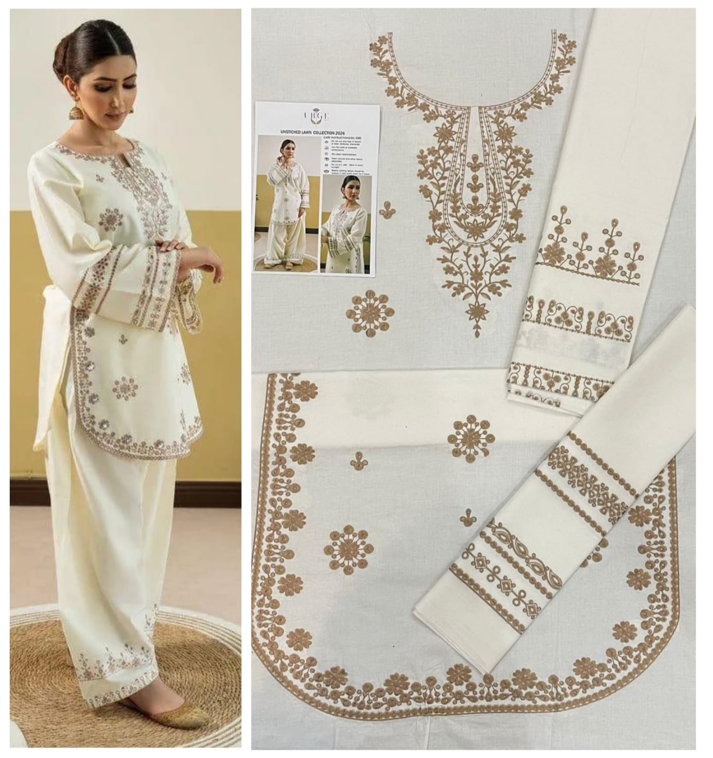 Lawn embroidery 2pc unstitch - d1532