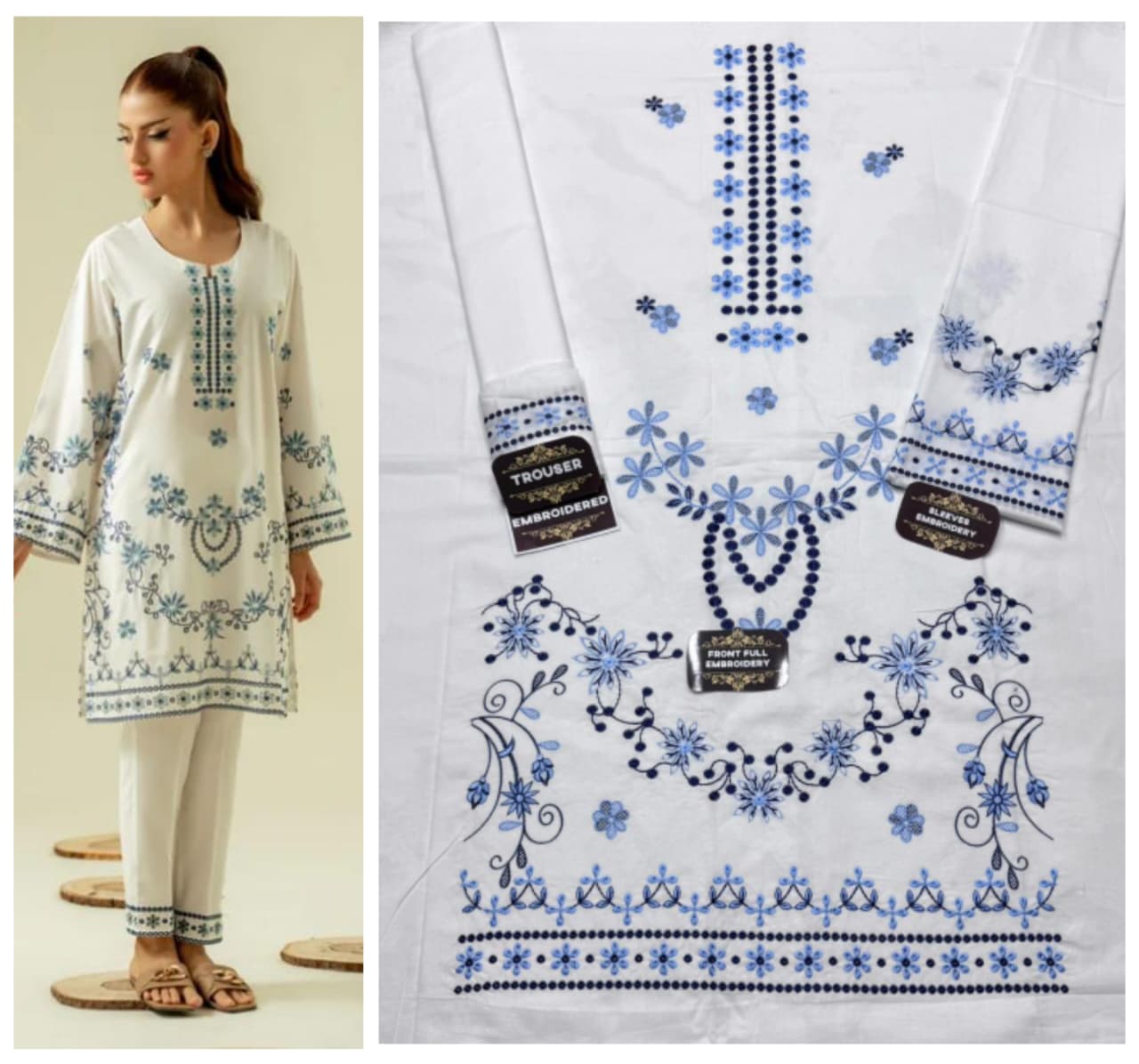 Lawn embroidery 2pc unstitch - d1528
