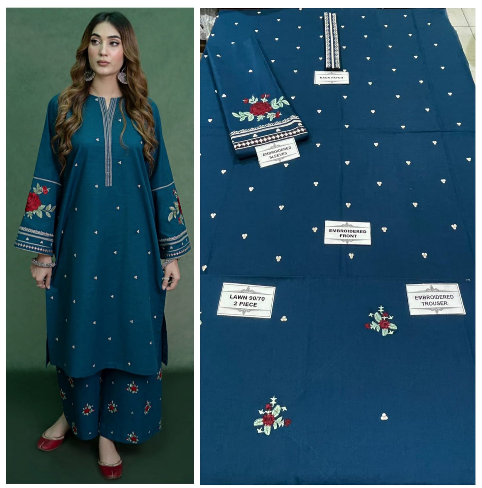 Lawn embroidery 2pc unstitch - d1525