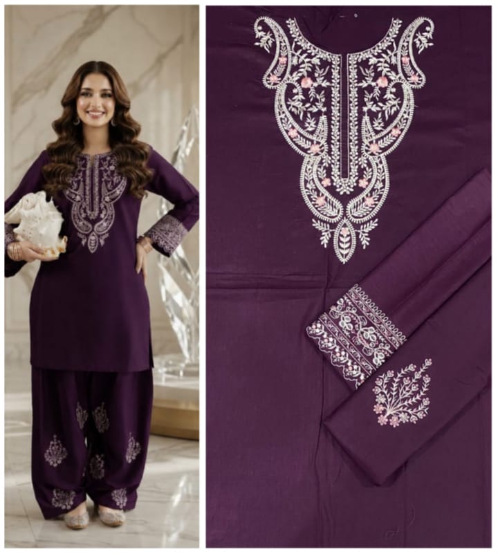 Lawn embroidery 2pc unstitch - d1523