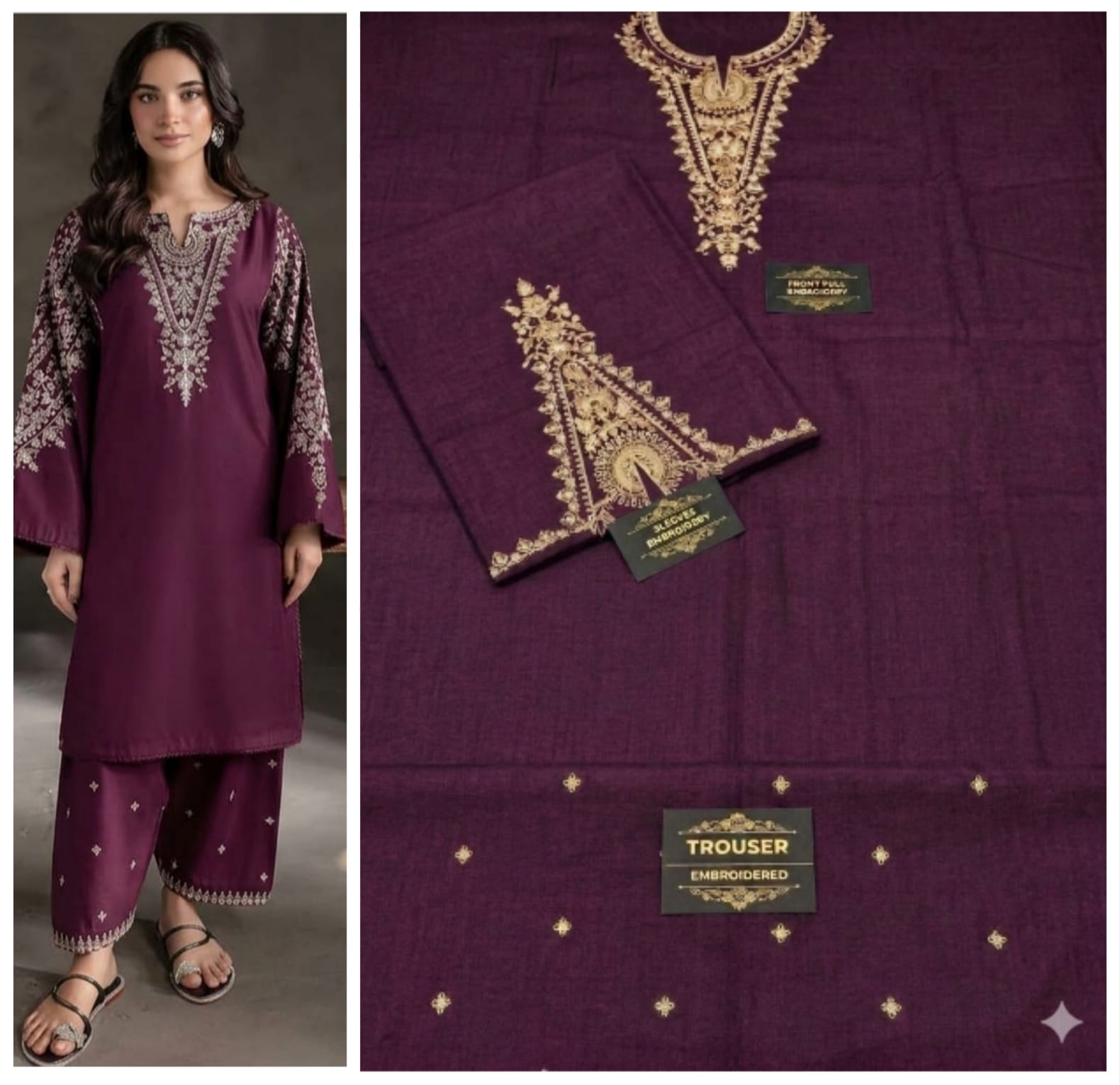 Lawn embroidery 2pc unstitch - d1517