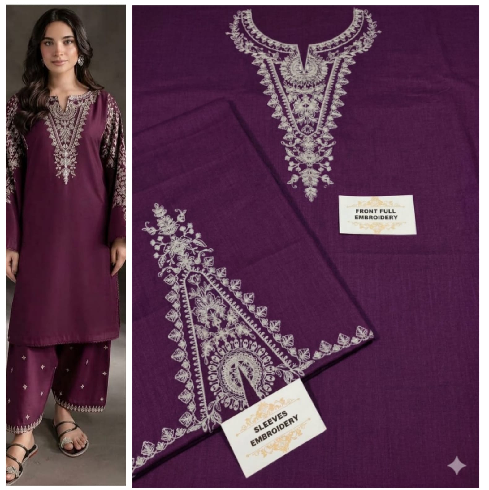 Lawn embroidery 2pc unstitch - d1518