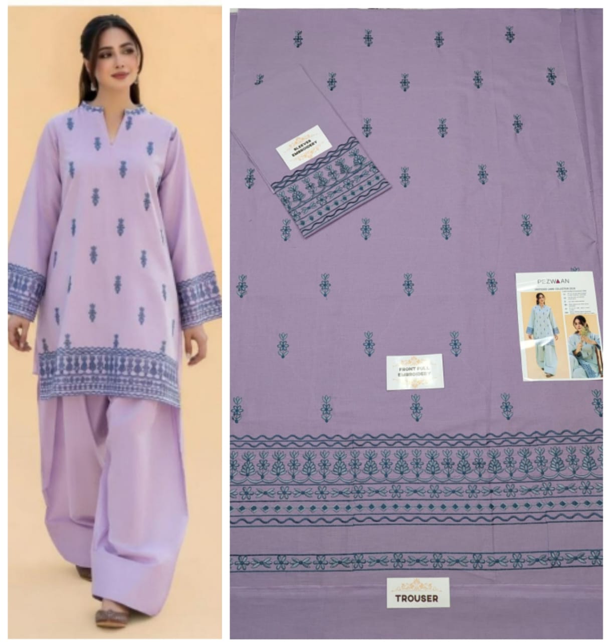 Lawn print 3pc unstitch - d1539