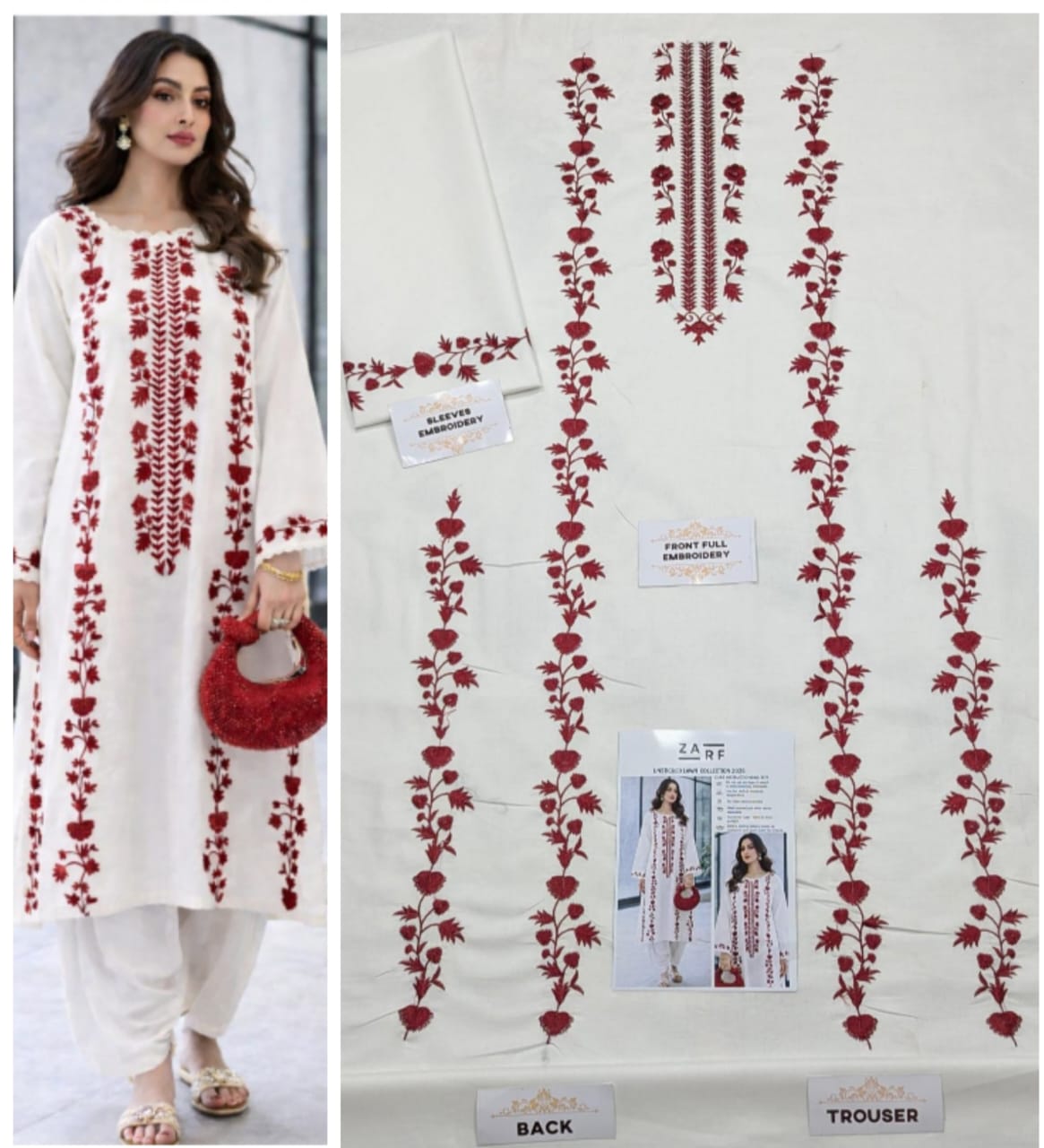 Lawn print 3pc unstitch - d1541