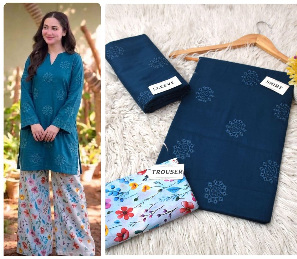 Lawn print 3pc unstitch - d1544