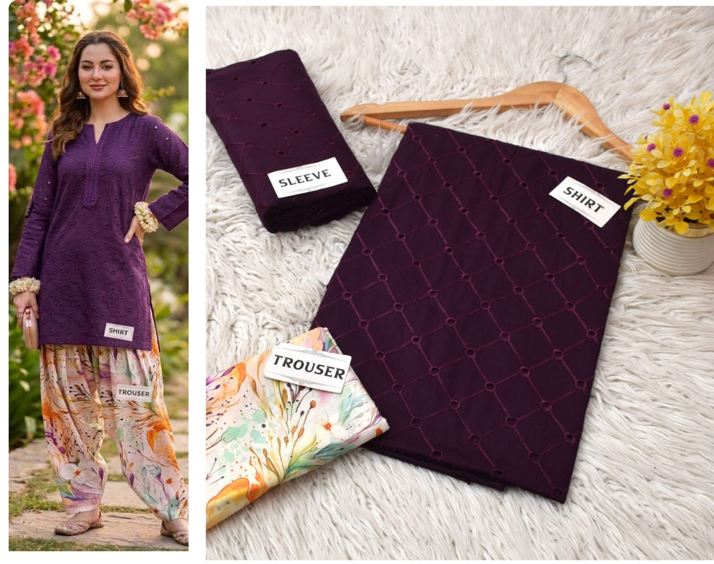 Lawn print 3pc unstitch - d1549