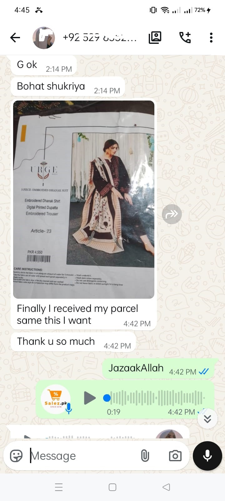 WhatsApp customer review 11