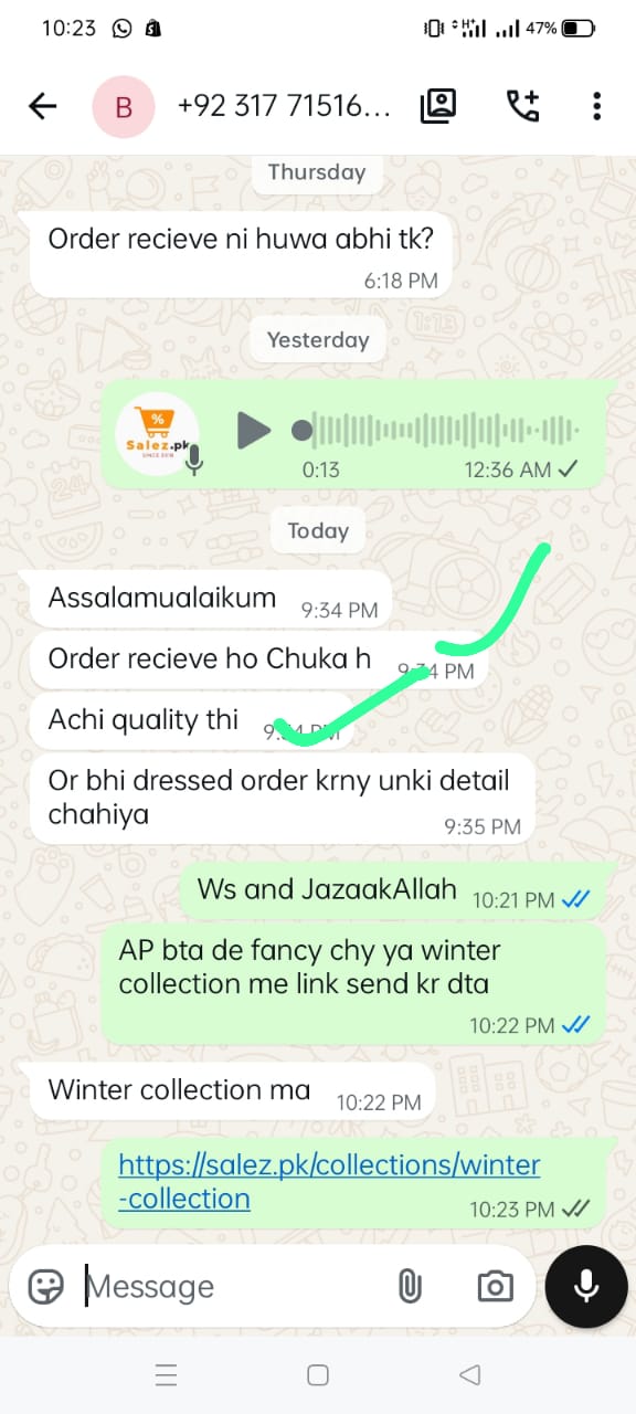 WhatsApp customer review 7