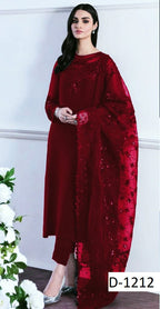 Baroque  Chiffon With Sequence Work D-1742