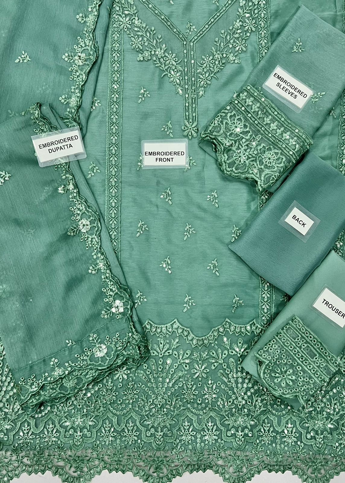 Azure Chiffon Embroidered  1511