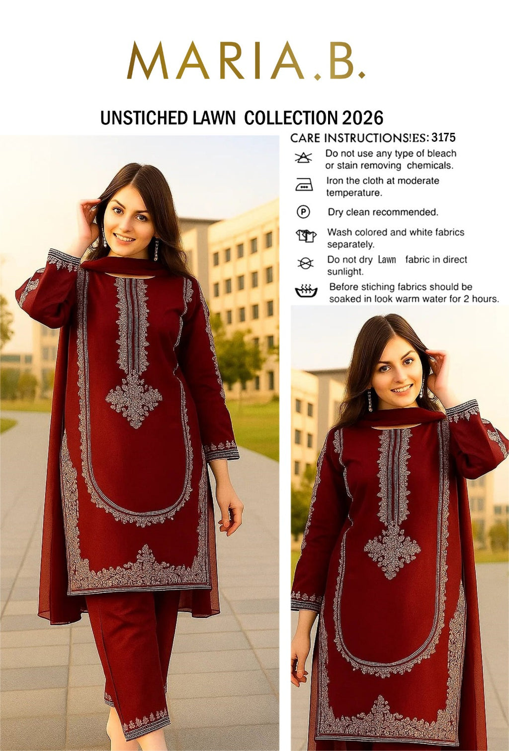 LAWN EMBROIDERED 2pc 1419