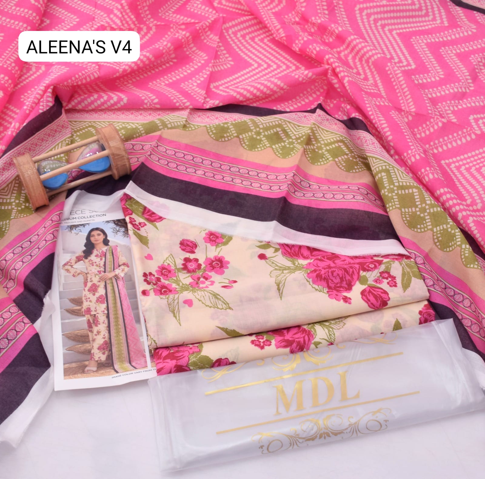 Premium print Lawn Fabric 3pc - Lawn Dupatta d- 6034