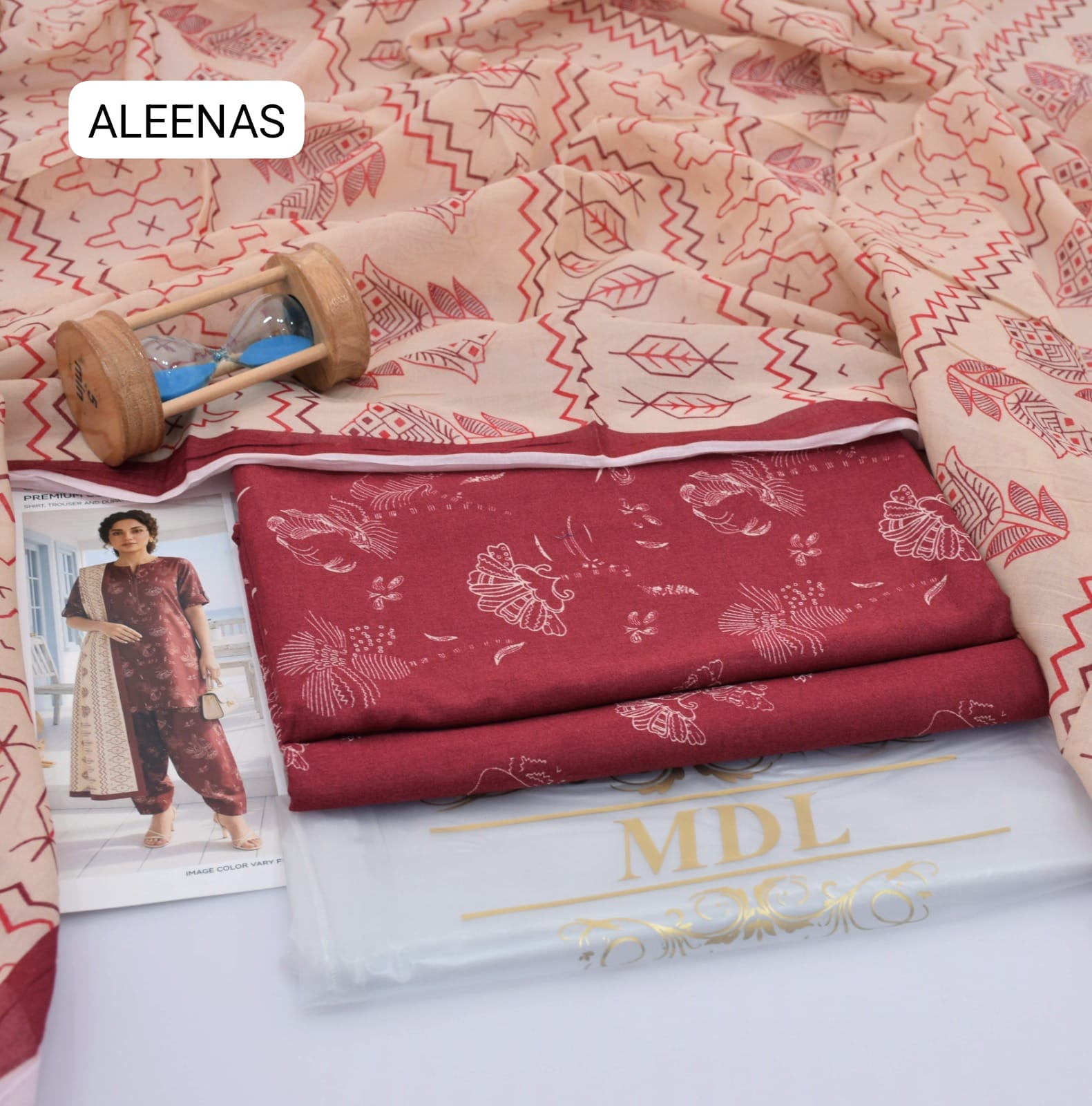 Premium print Lawn Fabric 3pc - Lawn Dupatta d- 6029