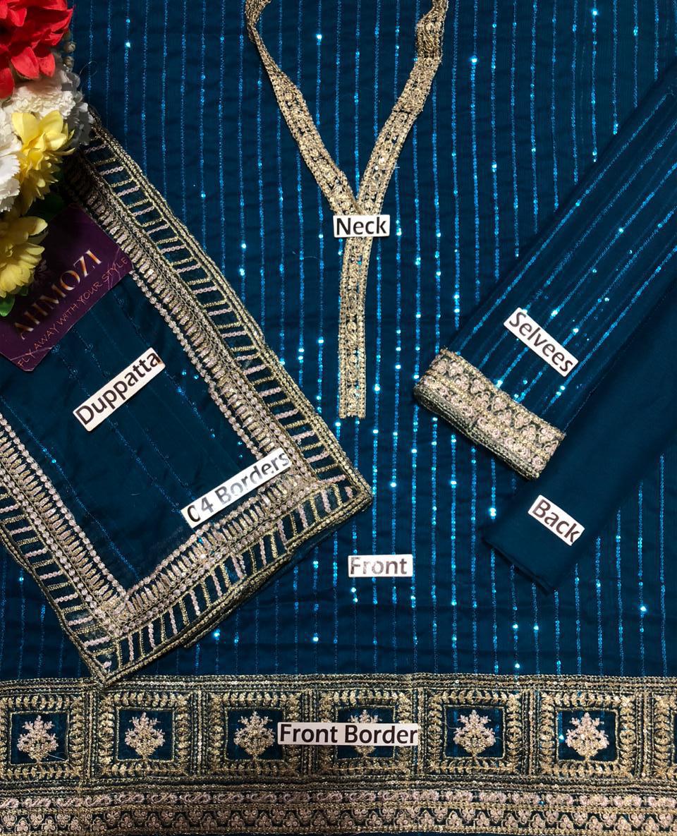 IZNIK CHIFFON Suit D-1509
