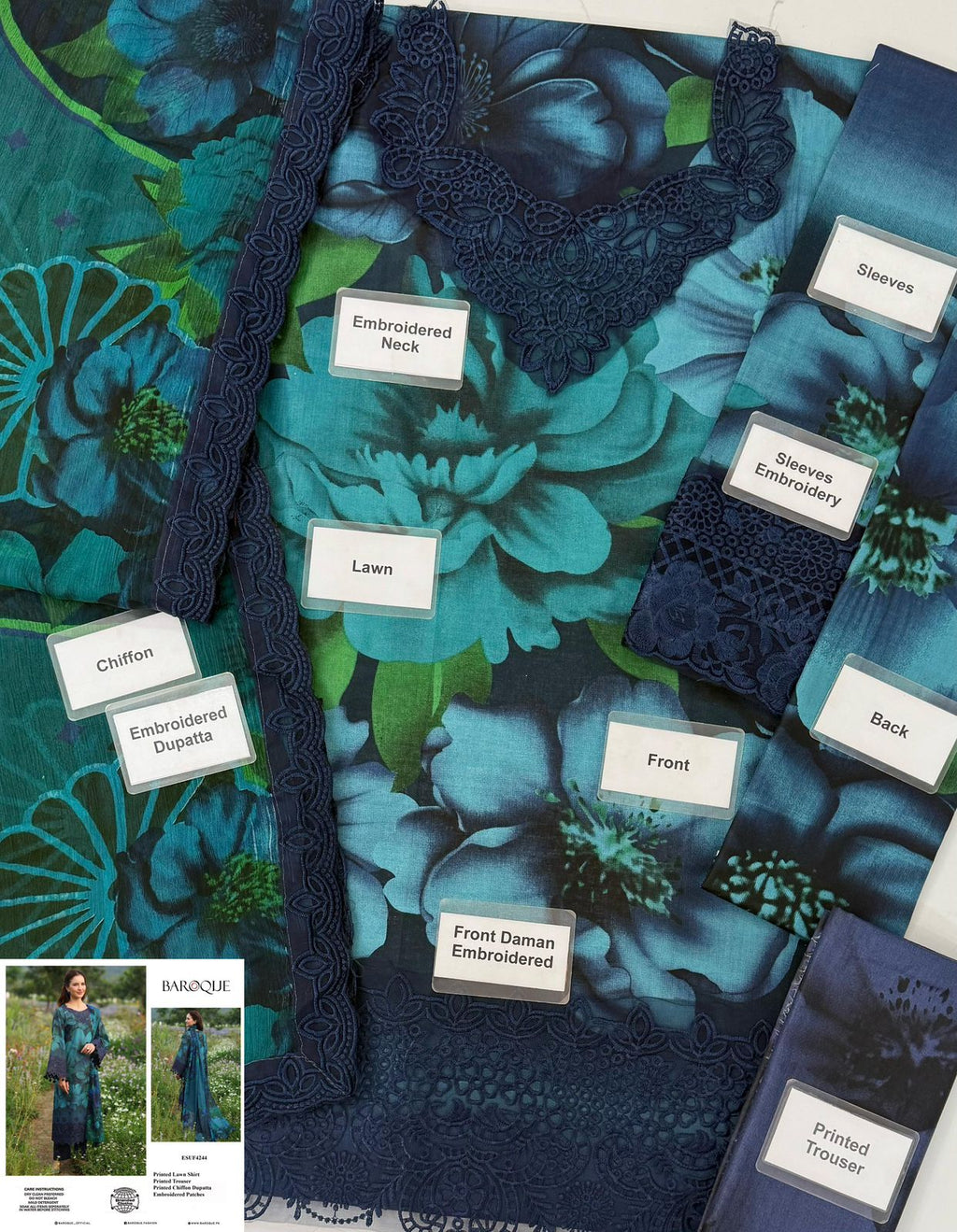 BAROQU Lawn Embroidery 1335