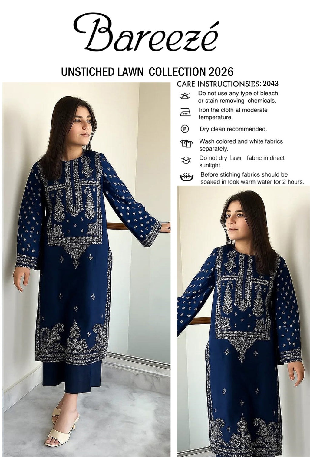 LAWN EMBROIDERED 2pc 1844