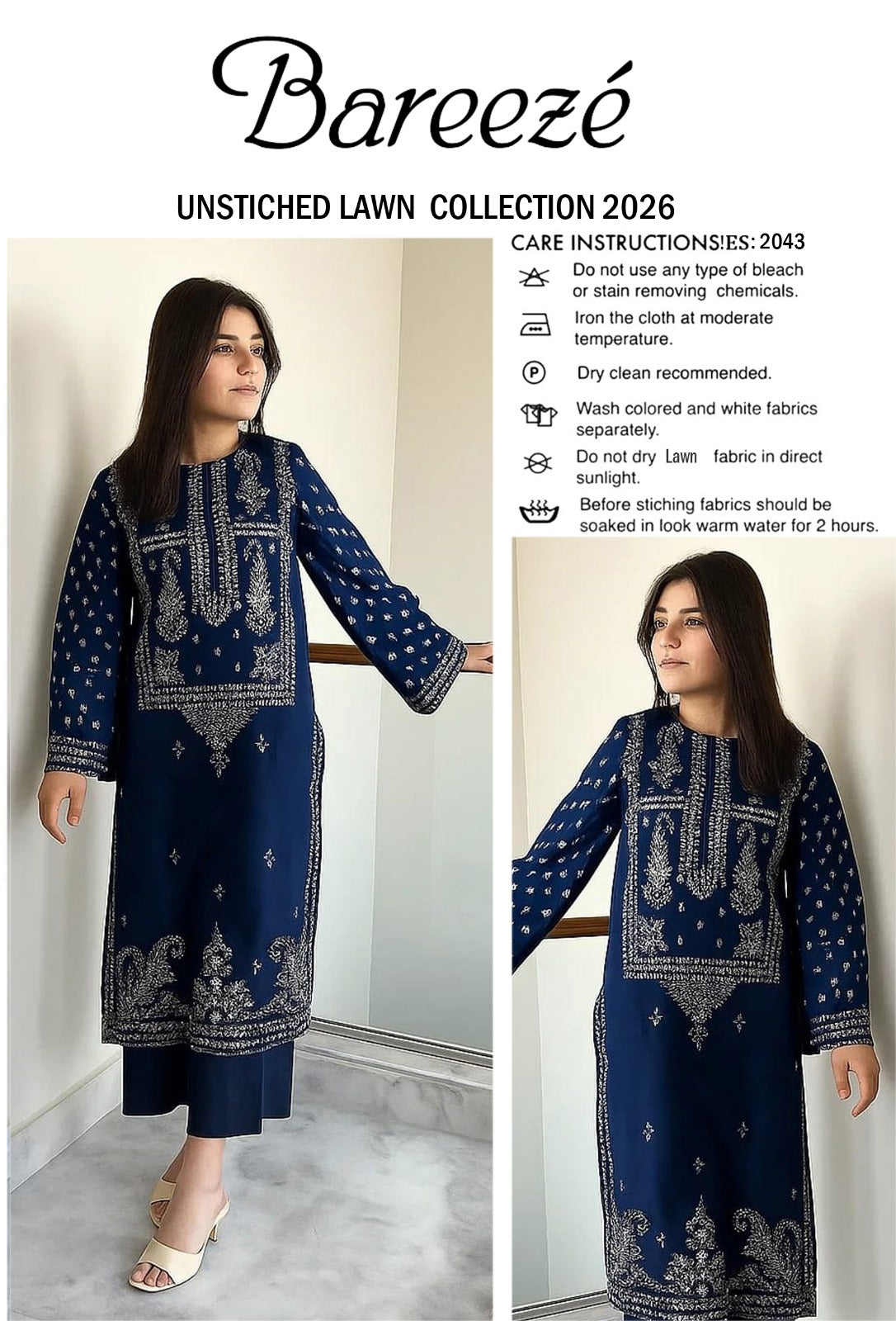 LAWN EMBROIDERED 2pc 1844
