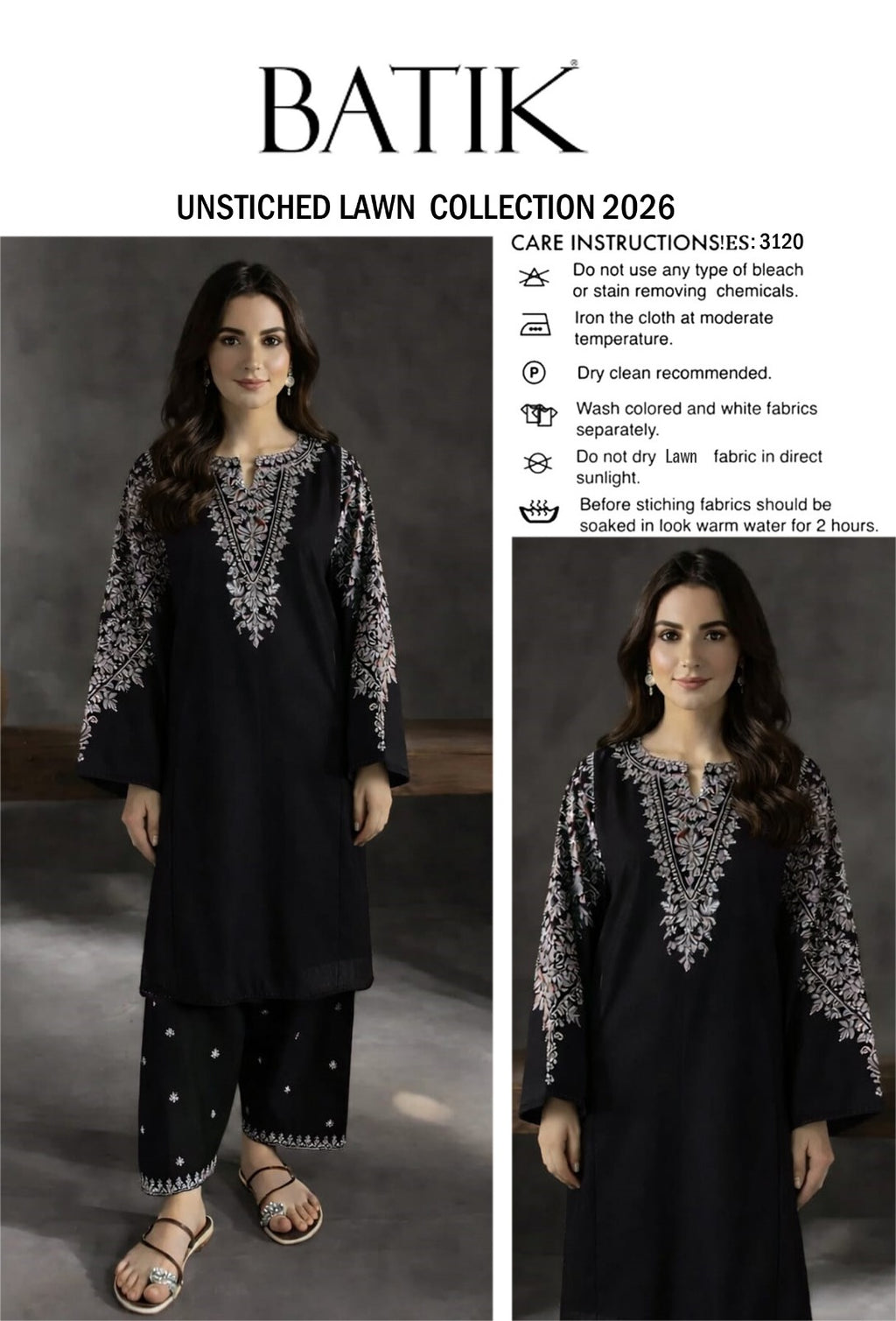 LAWN EMBROIDERED 2pc 1848