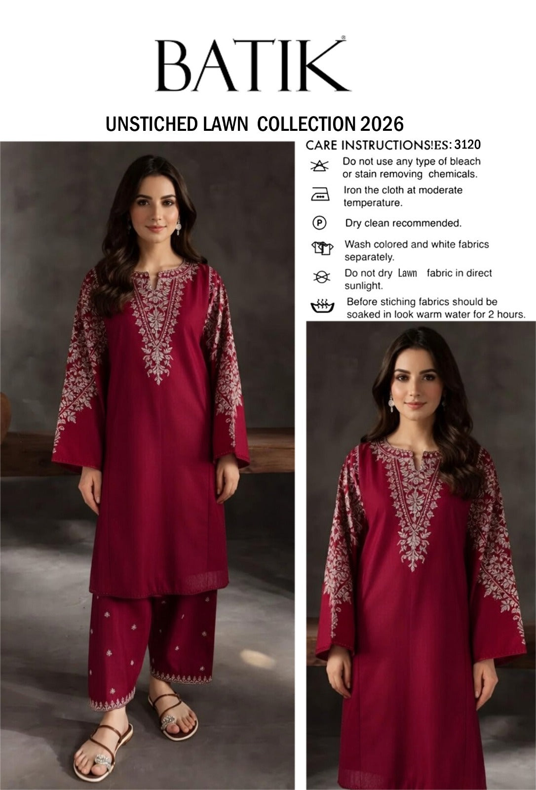 LAWN EMBROIDERED 2pc 1849