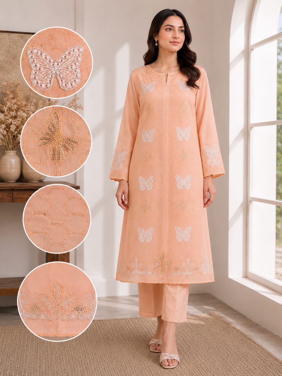 LAWN EMBROIDERED 2pc d 1604