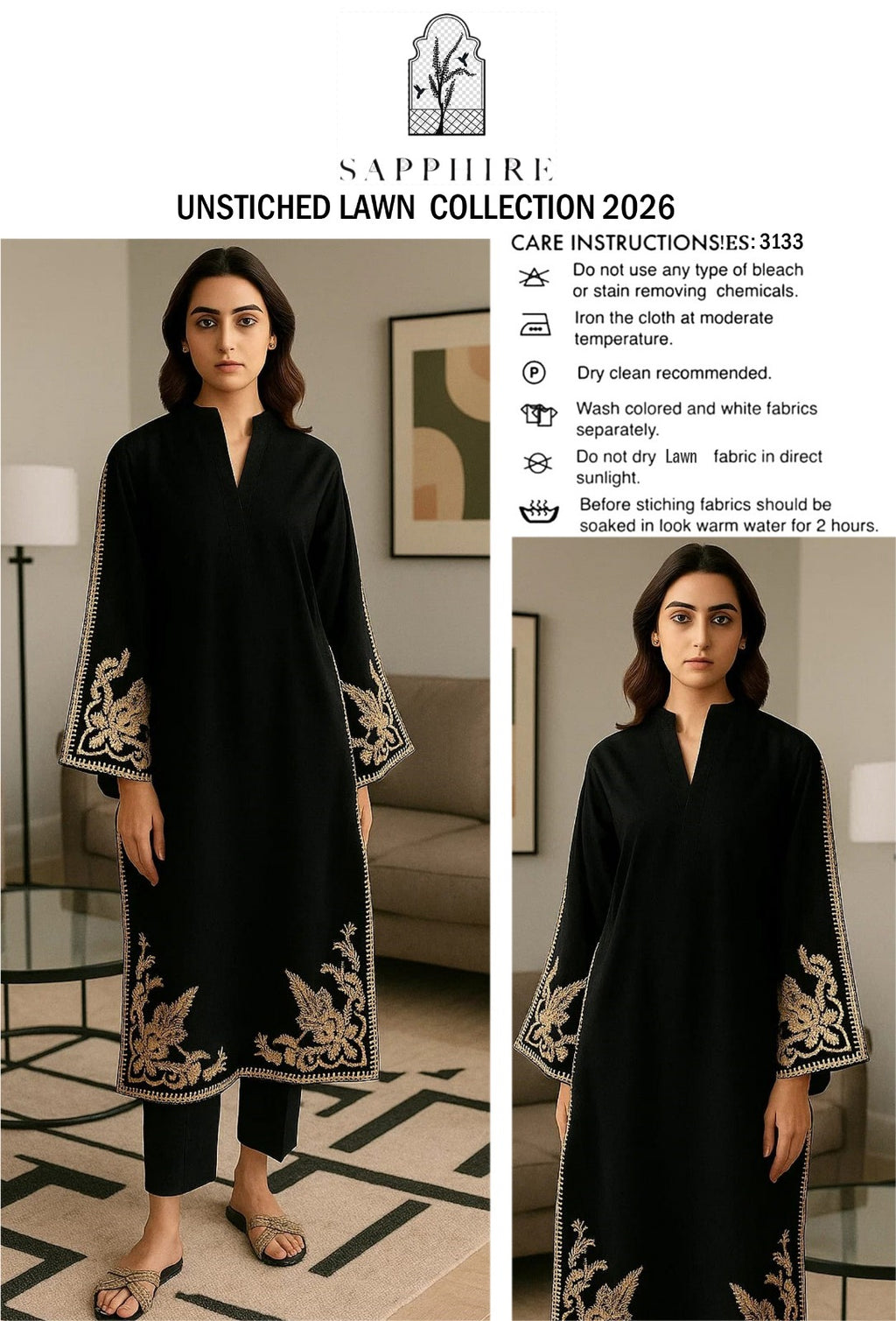 LAWN EMBROIDERED 2pc 1647