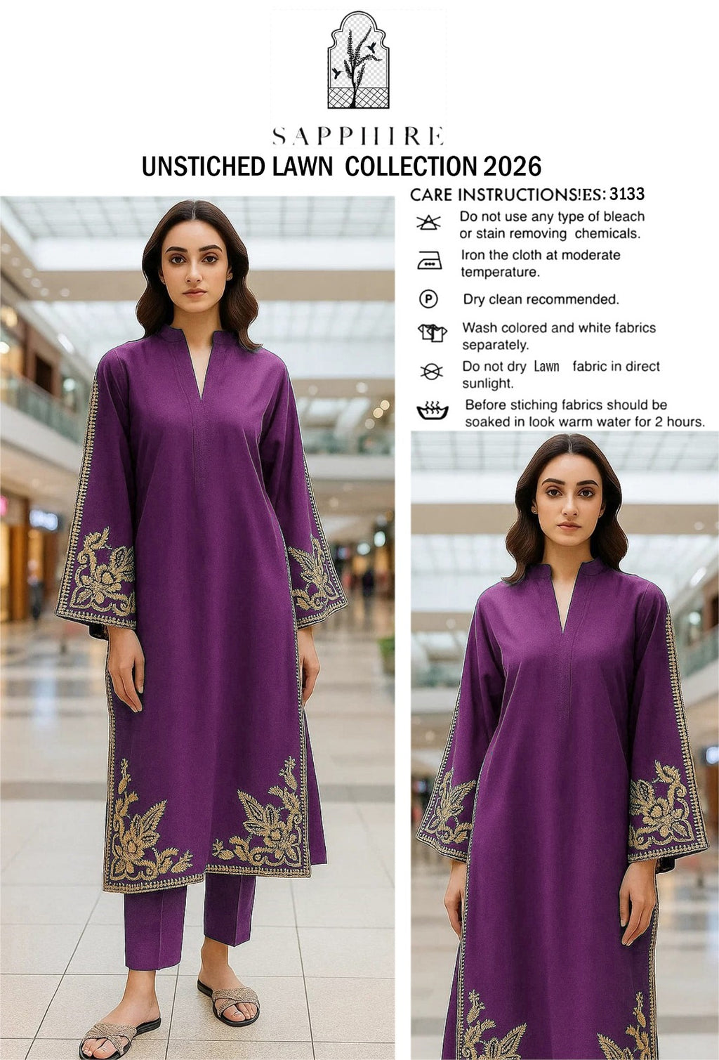 LAWN EMBROIDERED 2pc 1651