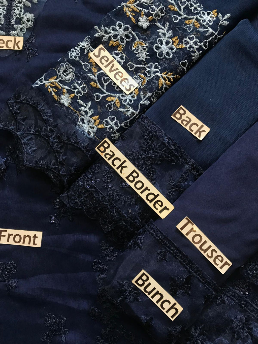 AZURE chiffon collection heavy embroidered D-1756