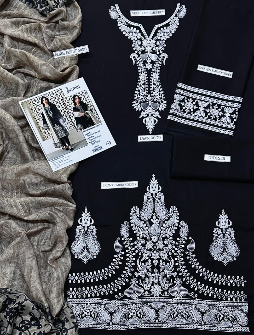 LIBAS  LAWN 3PC EMBROIDERED 1505