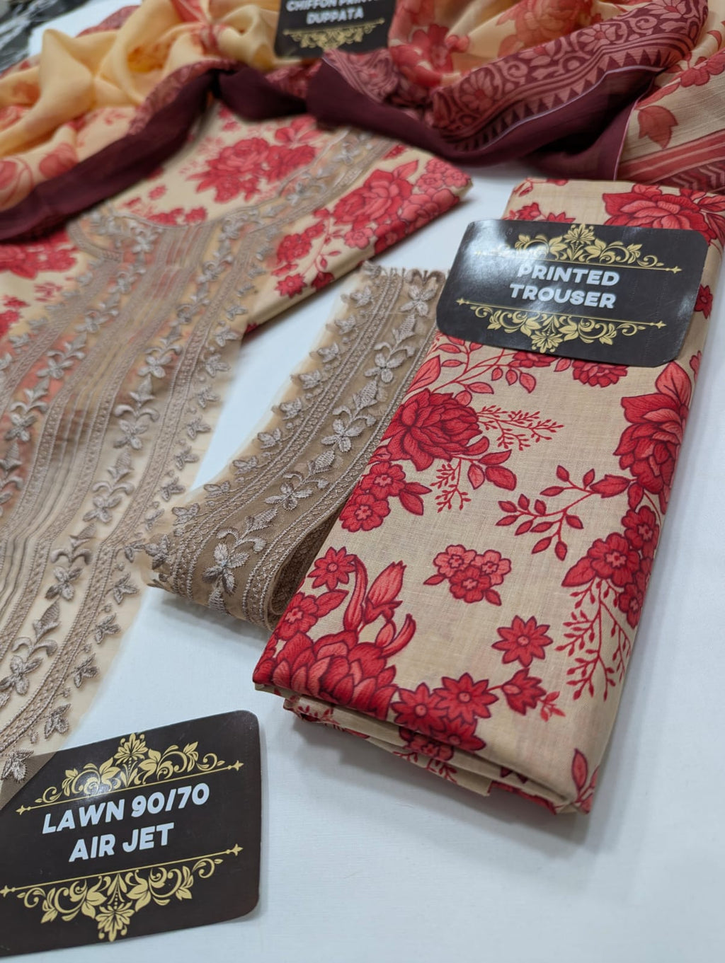 Maria b Lawn 3pc Unstich D-1781