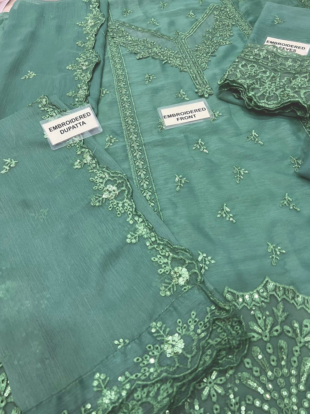 Azure Chiffon Embroidered  1511