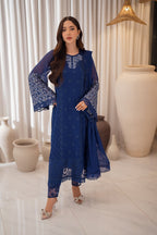 AZURE chiffon collection heavy embroidered D-1756
