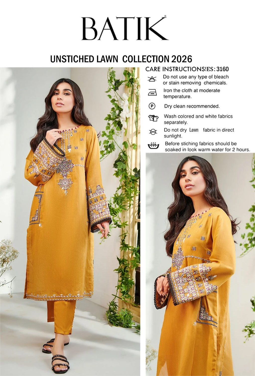 LAWN EMBROIDERED 2pc 1653