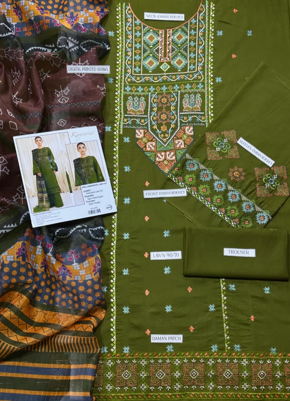 LIBAS  LAWN 3PC EMBROIDERED 1503