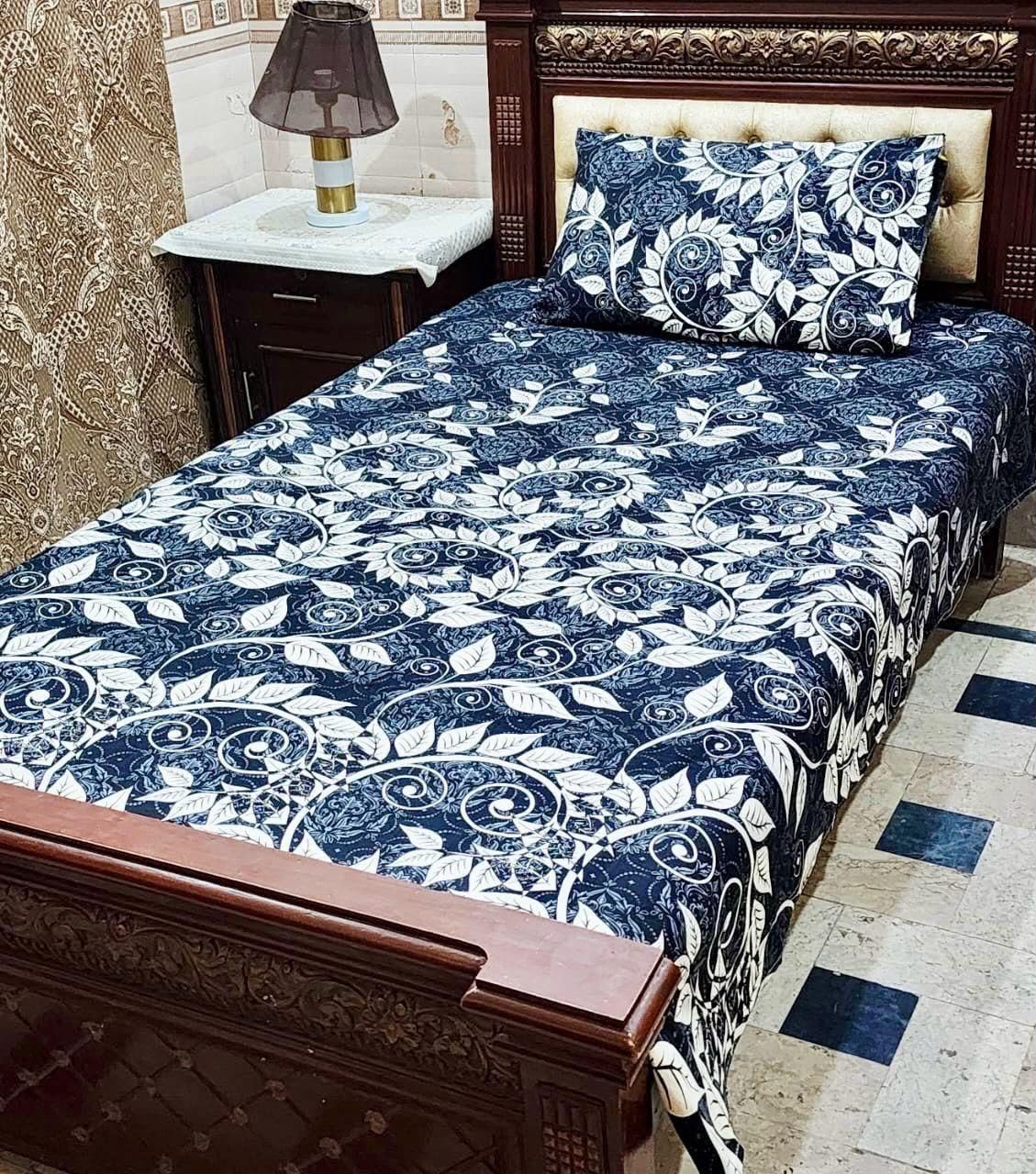 Crystal cotton 2 pair single size bedsheets set bd 7001