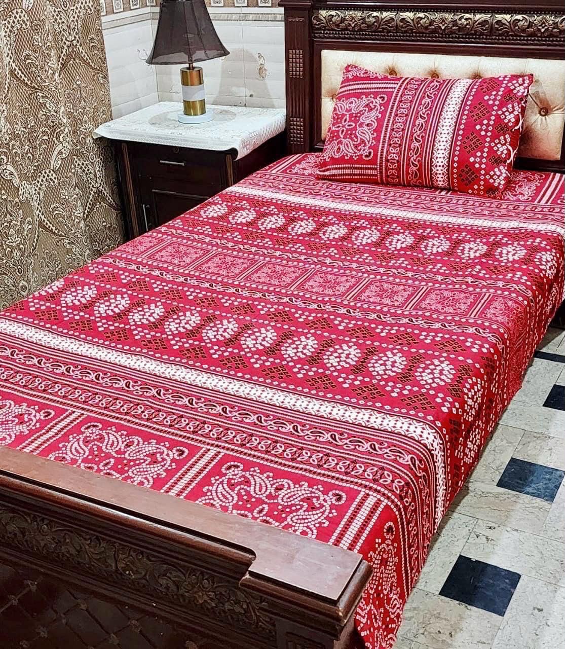 Crystal cotton 2 pair single size bedsheets set bd 7011