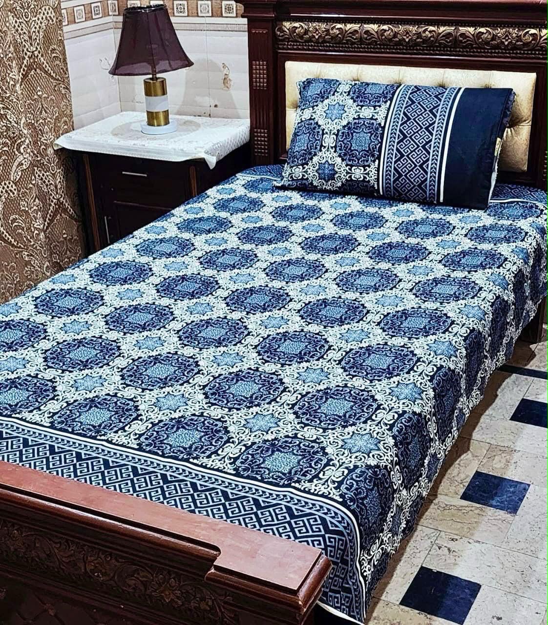 Crystal cotton 2 pair single size bedsheets set bd 7013