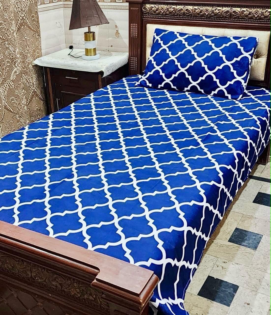 Crystal cotton 2 pair single size bedsheets set bd 7016