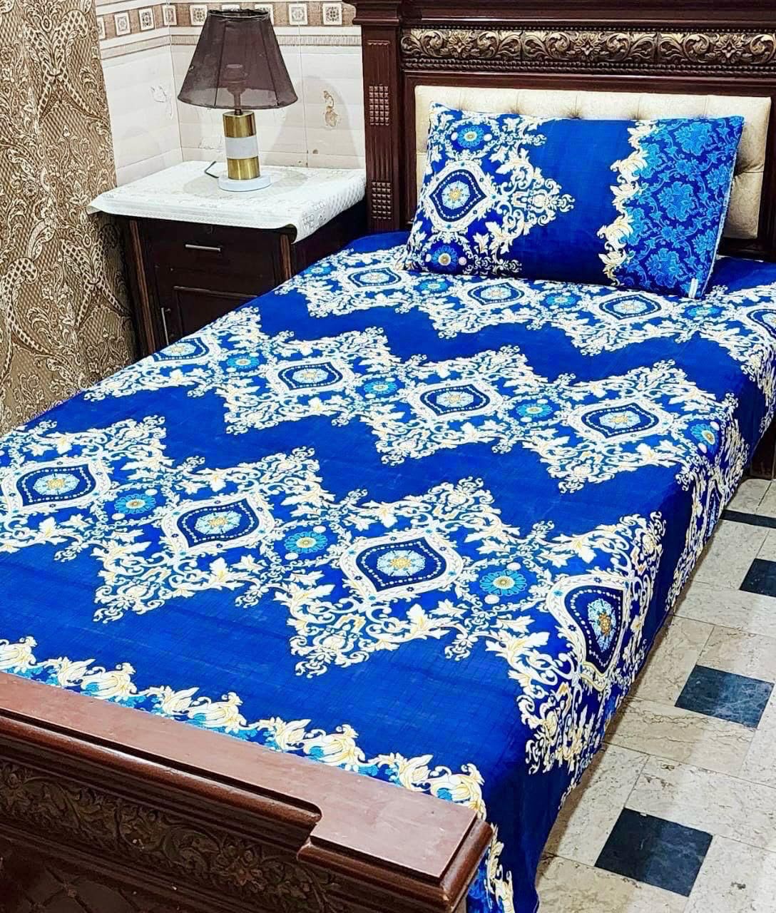 Crystal cotton 2 pair single size bedsheets set bd 7002
