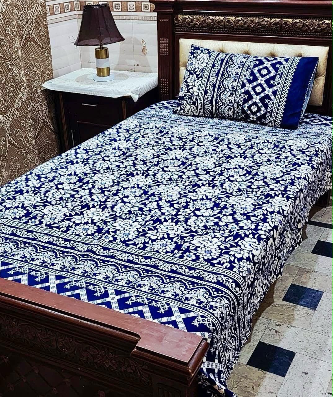 Crystal cotton 2 pair single size bedsheets set bd 7023