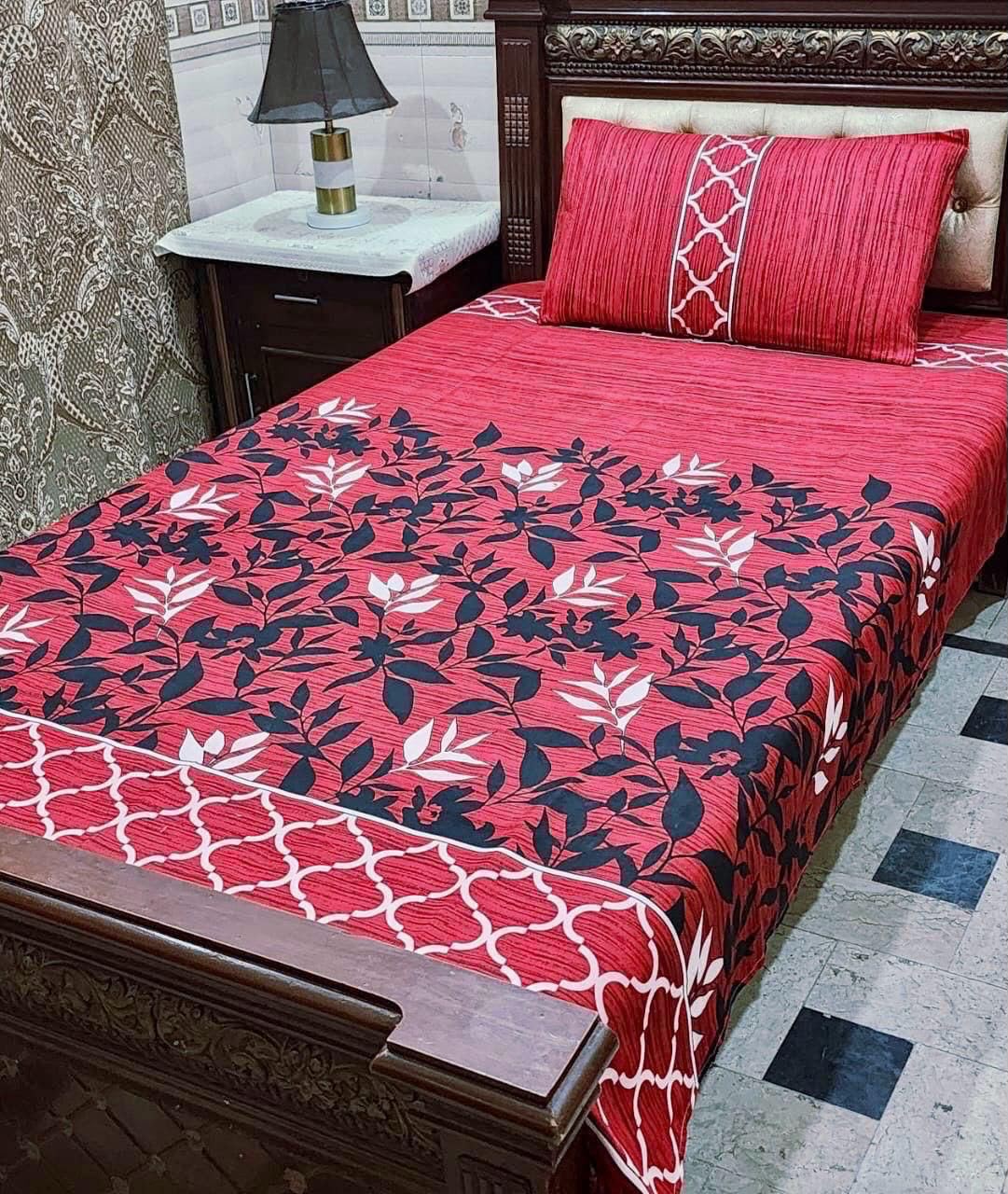 Crystal cotton 2 pair single size bedsheets set bd 7006