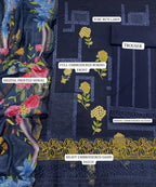 LIBAS  LAWN 3PC EMBROIDERED 1499