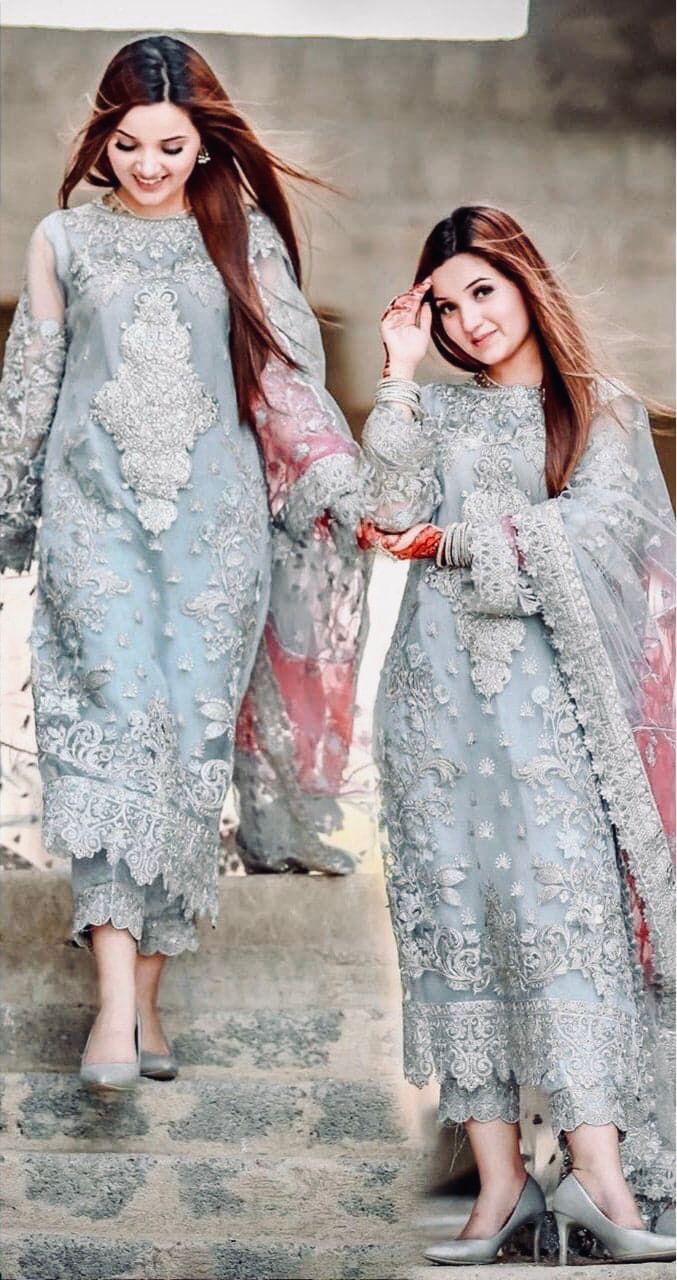 MANI&nbsp; ORGANZ  MALAI  Embroidered D-1711