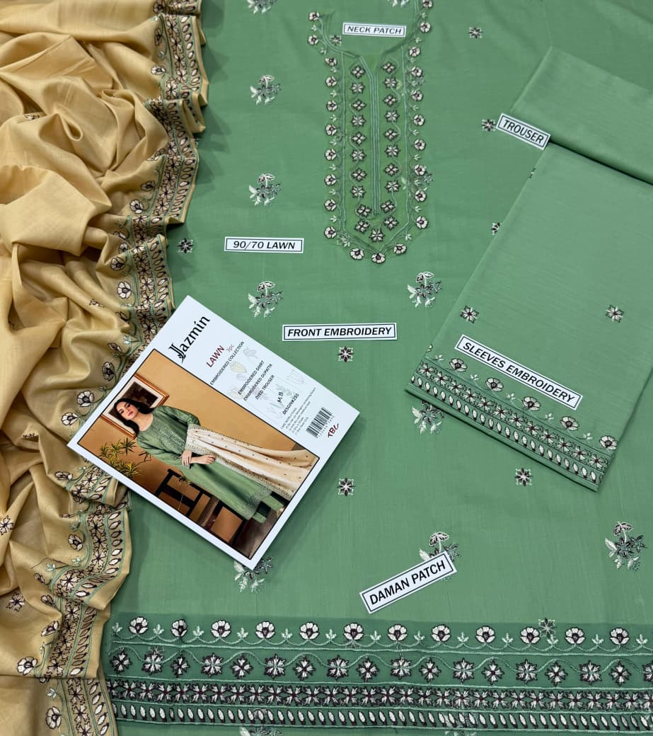 LIBAS  LAWN 3PC EMBROIDERED 1482