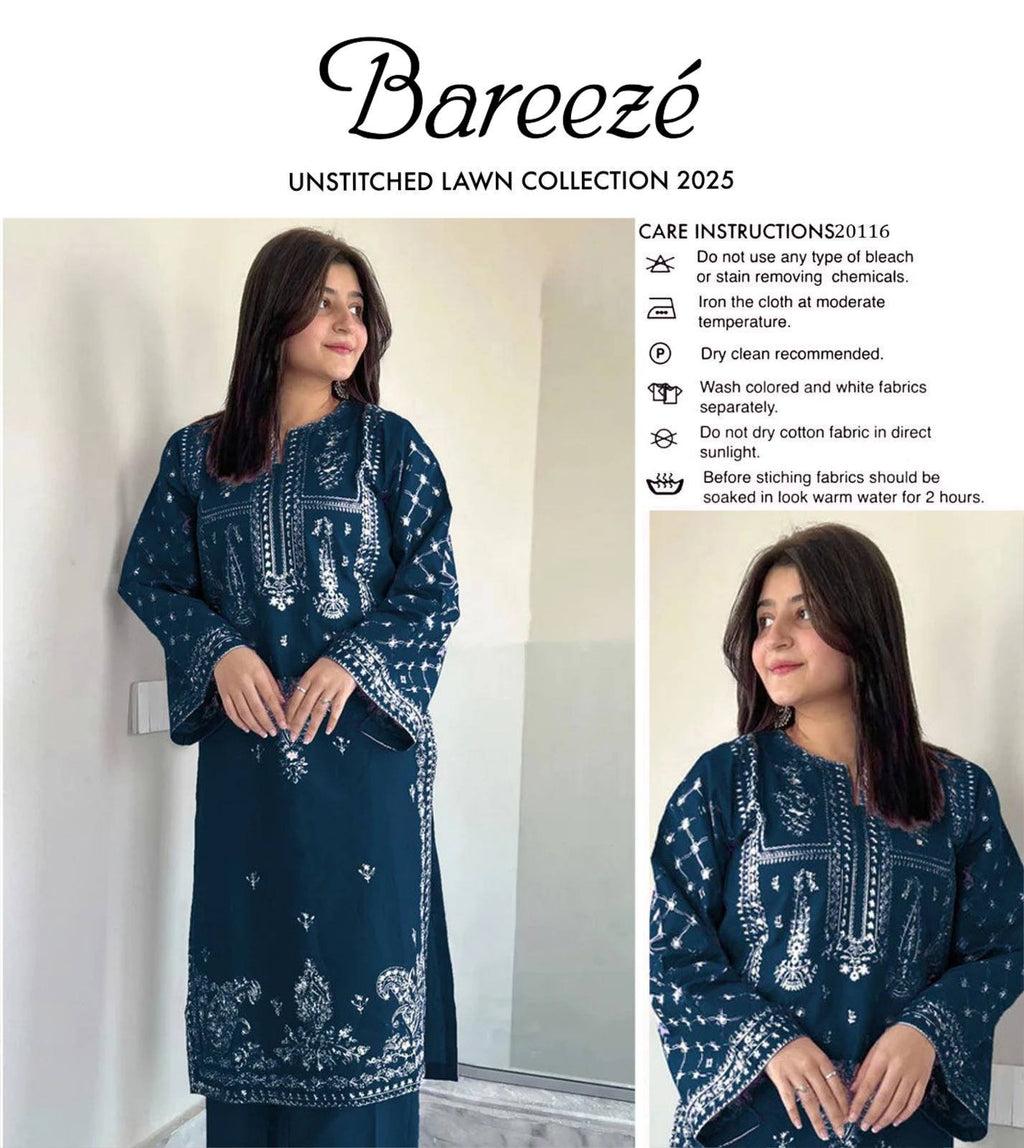 Bareez Lawn Embroidered 2pc D1654