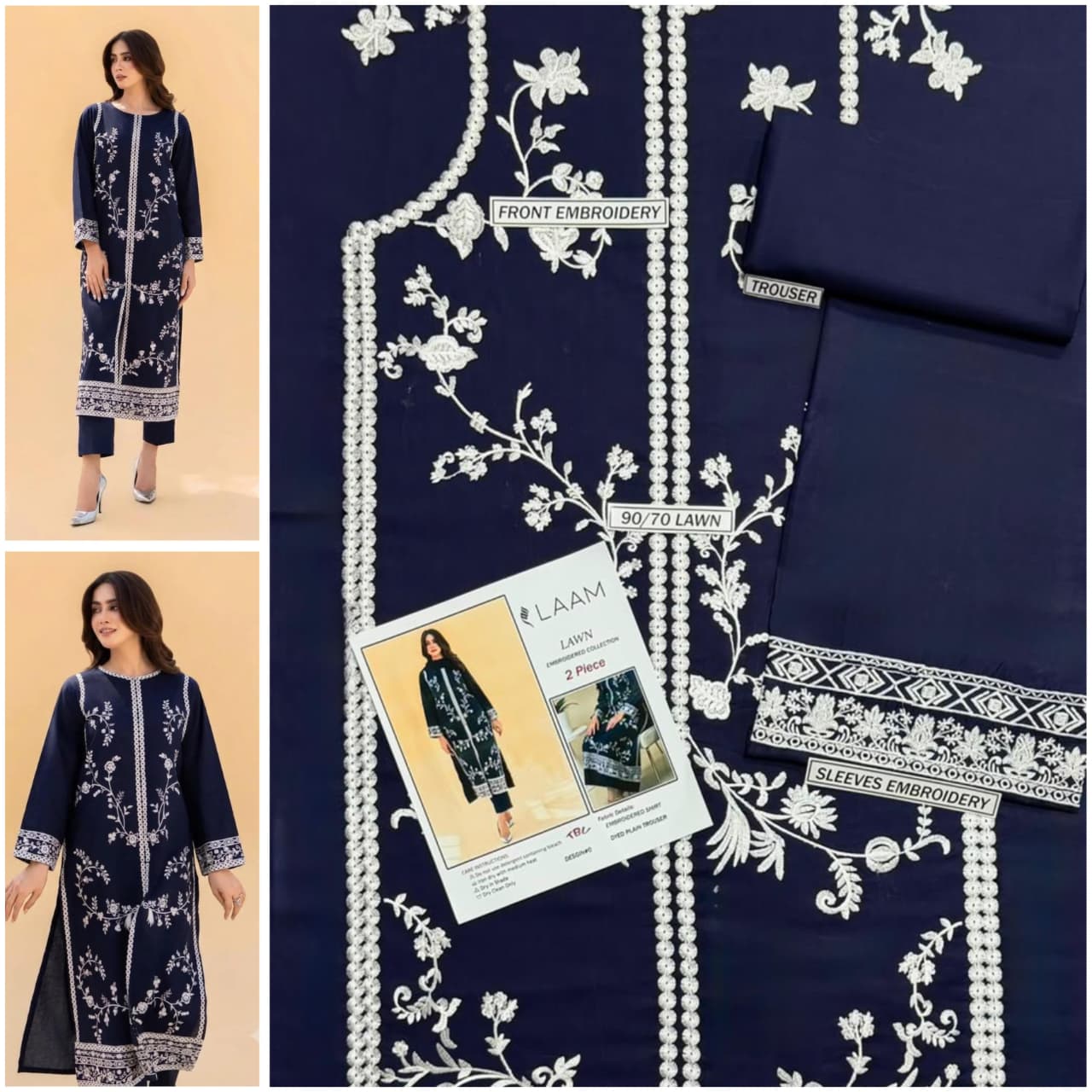 Premium quality 2pc Lawn Embroidery unstitch d1805