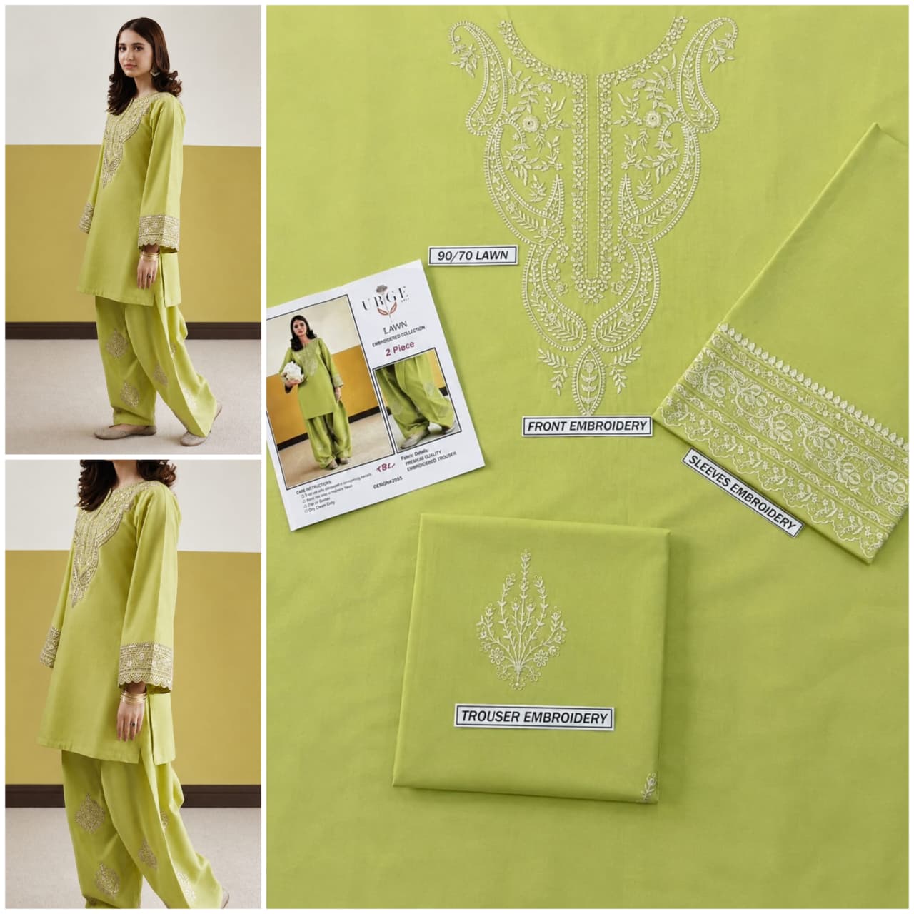Premium quality 2pc Lawn Embroidery unstitch d1815