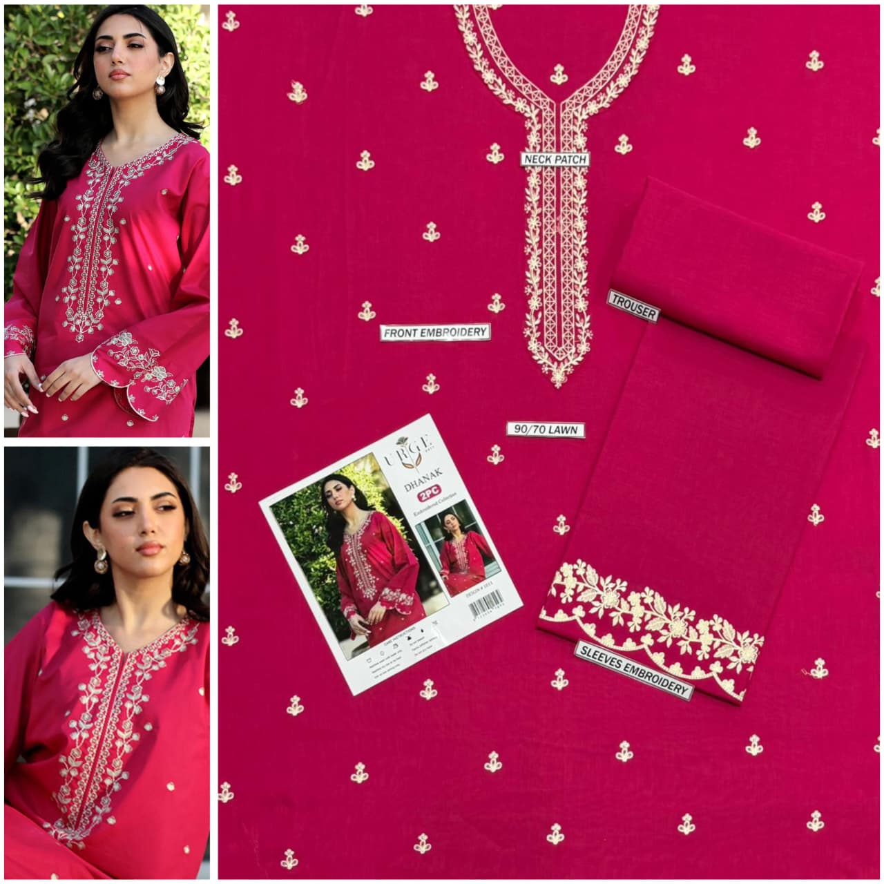 Premium quality 2pc Lawn Embroidery unstitch d1817