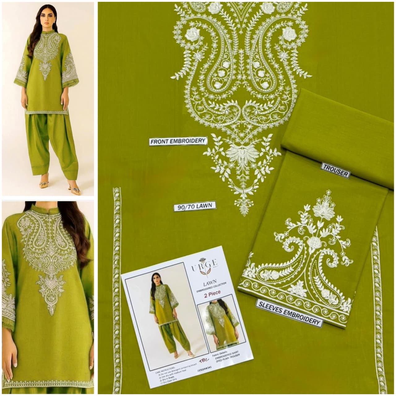 Premium quality 2pc Lawn Embroidery unstitch d1819