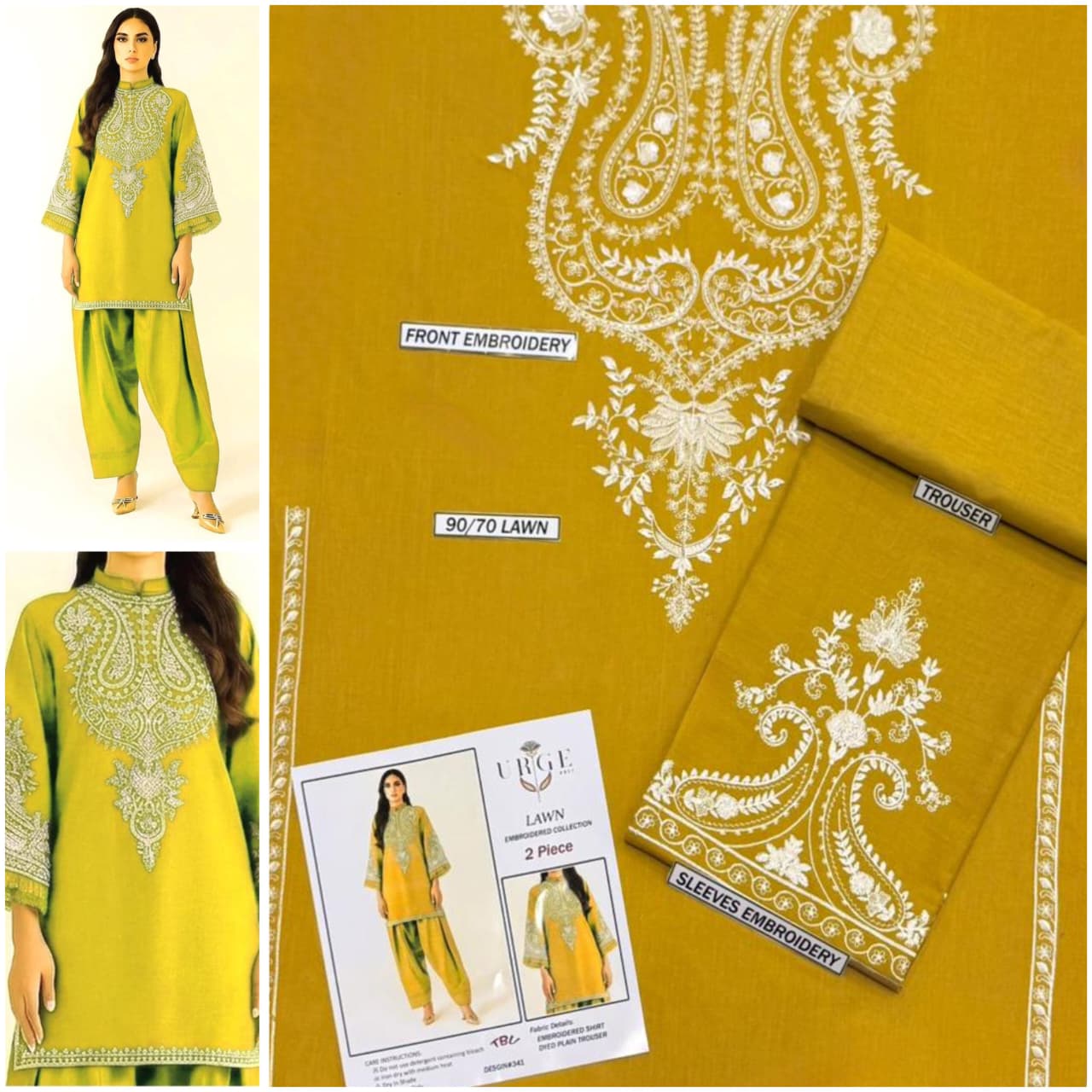 Premium quality 2pc Lawn Embroidery unstitch d1824